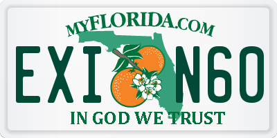 FL license plate EXIN60