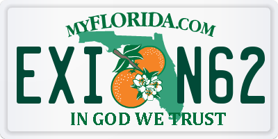 FL license plate EXIN62