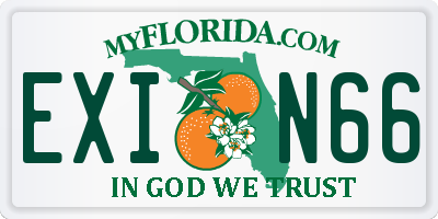 FL license plate EXIN66