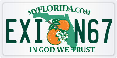 FL license plate EXIN67