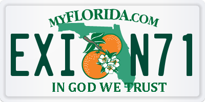 FL license plate EXIN71