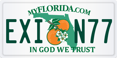 FL license plate EXIN77