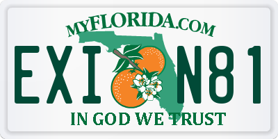 FL license plate EXIN81