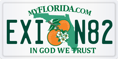 FL license plate EXIN82
