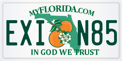FL license plate EXIN85