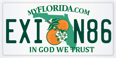 FL license plate EXIN86