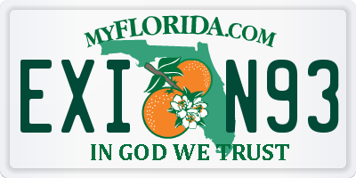 FL license plate EXIN93