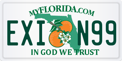 FL license plate EXIN99