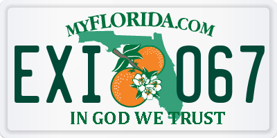 FL license plate EXIO67