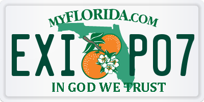FL license plate EXIP07