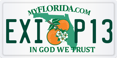 FL license plate EXIP13