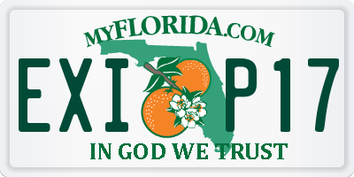 FL license plate EXIP17