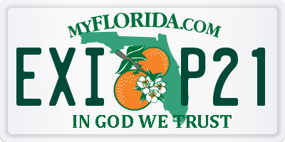 FL license plate EXIP21