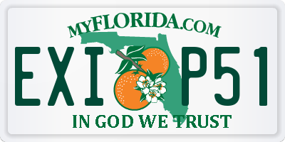 FL license plate EXIP51