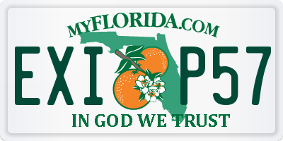 FL license plate EXIP57