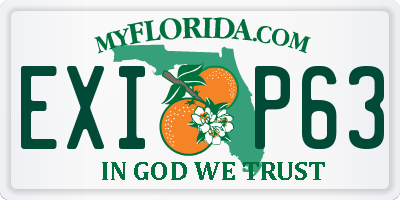 FL license plate EXIP63