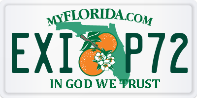 FL license plate EXIP72