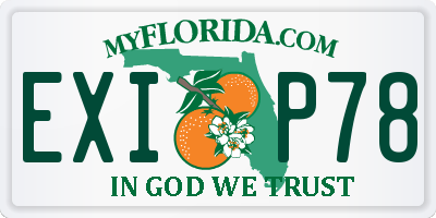 FL license plate EXIP78