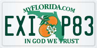 FL license plate EXIP83