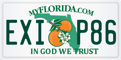 FL license plate EXIP86