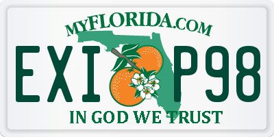 FL license plate EXIP98