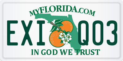 FL license plate EXIQ03