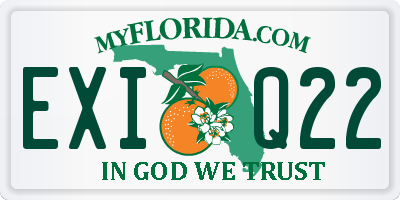 FL license plate EXIQ22