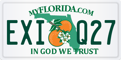 FL license plate EXIQ27