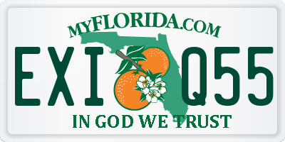 FL license plate EXIQ55