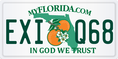FL license plate EXIQ68