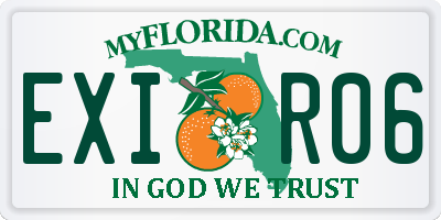 FL license plate EXIR06