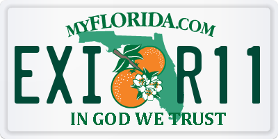 FL license plate EXIR11