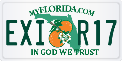 FL license plate EXIR17