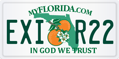 FL license plate EXIR22