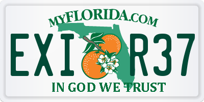 FL license plate EXIR37