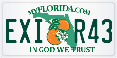 FL license plate EXIR43