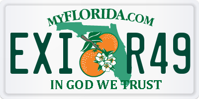 FL license plate EXIR49