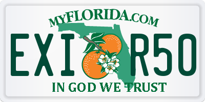 FL license plate EXIR50