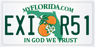 FL license plate EXIR51