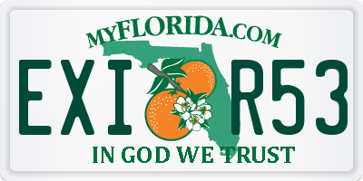 FL license plate EXIR53