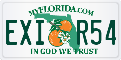 FL license plate EXIR54