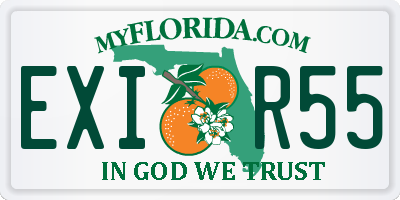 FL license plate EXIR55