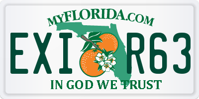 FL license plate EXIR63