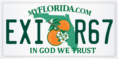 FL license plate EXIR67