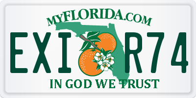 FL license plate EXIR74