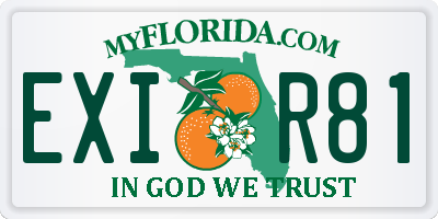 FL license plate EXIR81