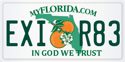 FL license plate EXIR83