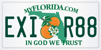 FL license plate EXIR88