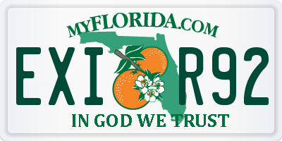 FL license plate EXIR92
