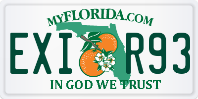 FL license plate EXIR93